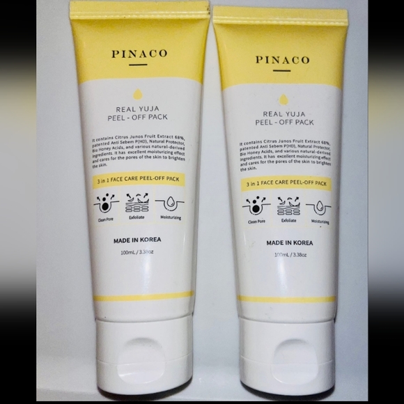 🆕PINACO Real Yuja Peel-Off Face Mask, Blackhead Remover Set of 2 Made in Korea - Picture 3 of 7
